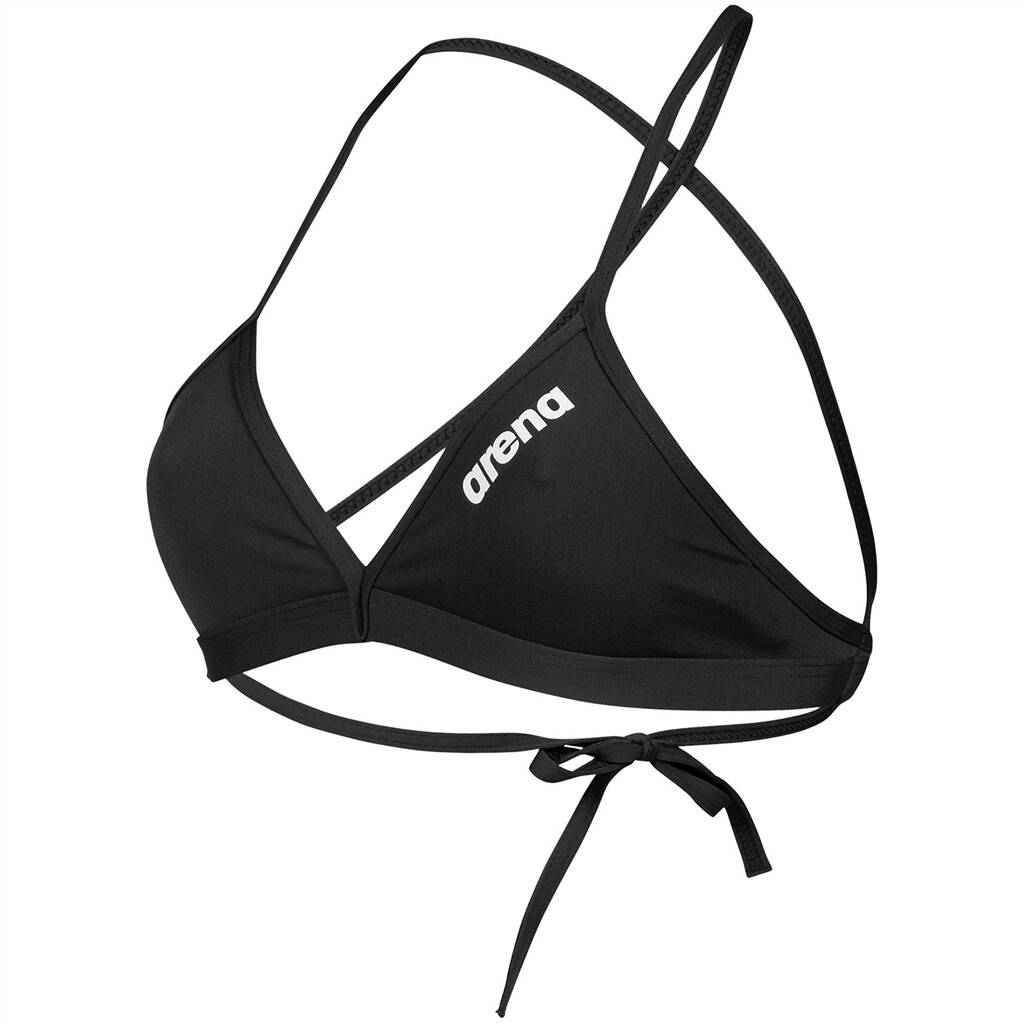 Arena - W Team Swim Top Tie Back Solid - black/white