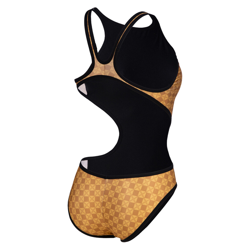 Arena - W Arena 50th Gold Swimsuit Tech One Back - gold multi/black