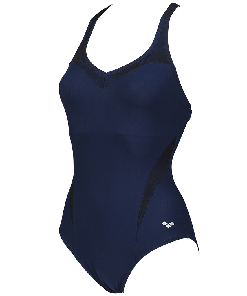 Arena - W Isabel Light Cross Back One Piece - navy/bright blue