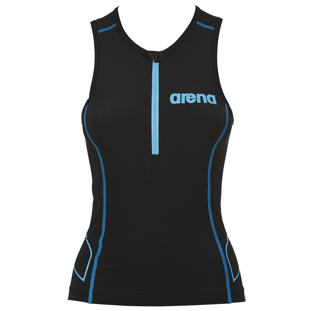 Arena - W Tri Top ST - black/turquoise