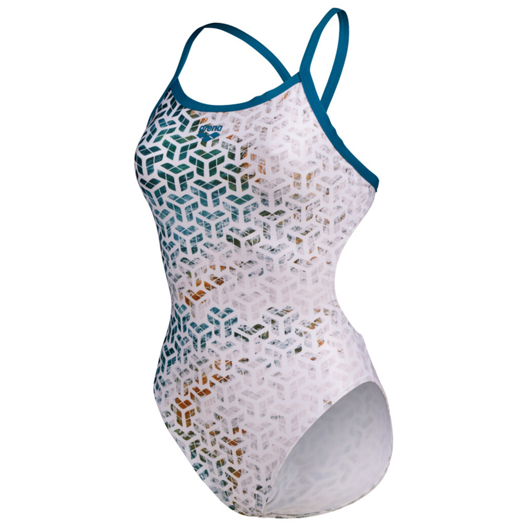 Arena - W Arena Planet Water Swimsuit Challenge Back - blue cosmo/white multi