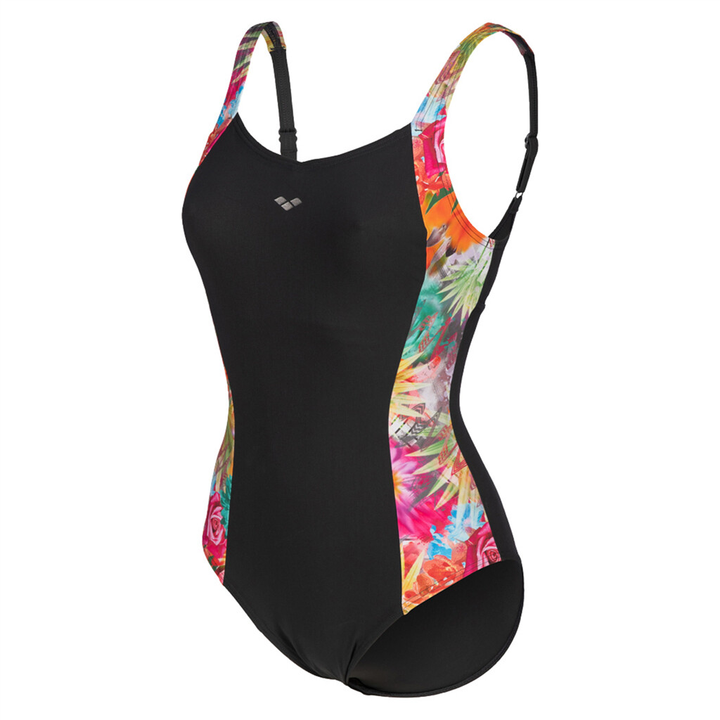 Arena - W Bodylift Swimsuit Paola Wing Back C Cup - night grey/white multi