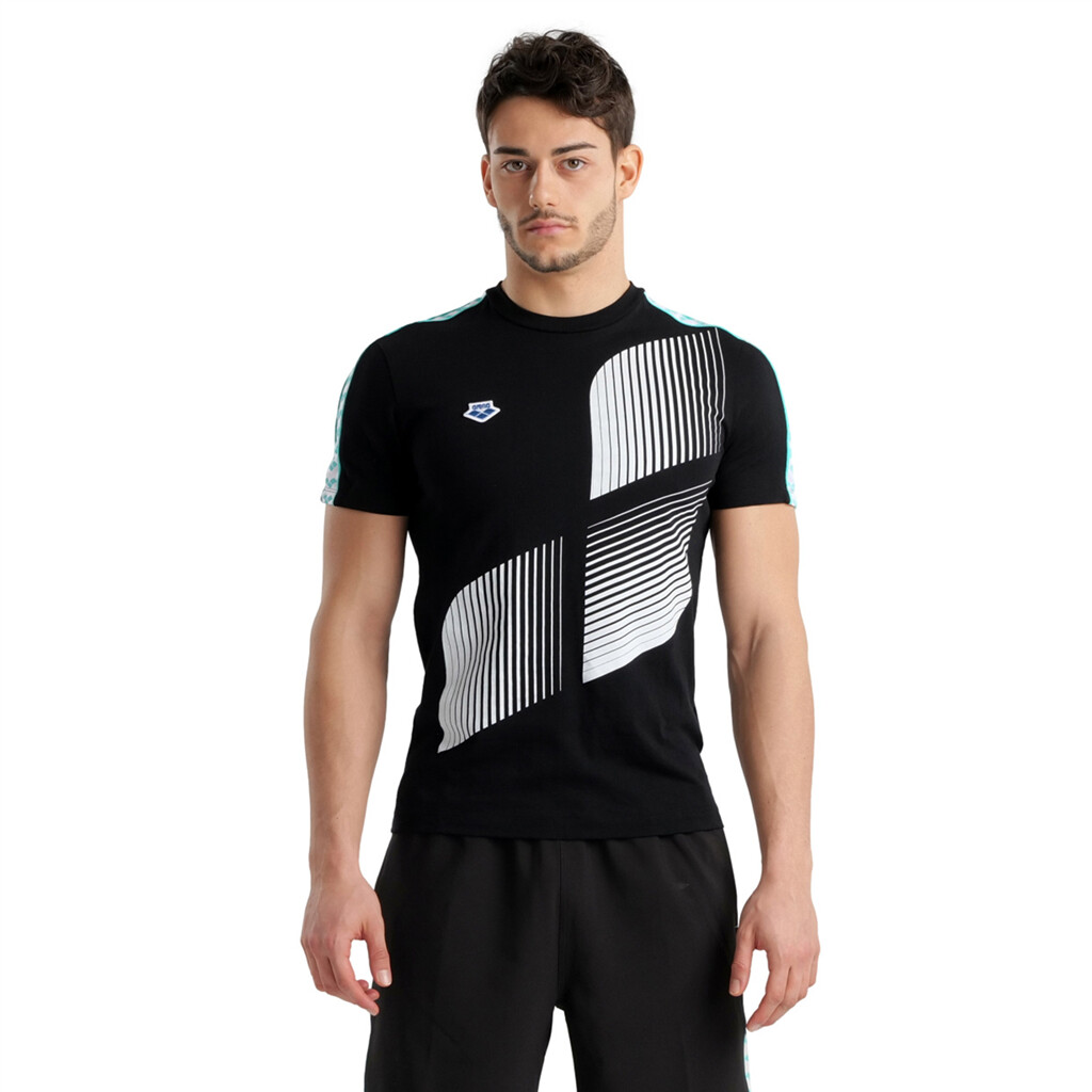 Arena - T-Shirt Team Logo - black/white/blue diamond