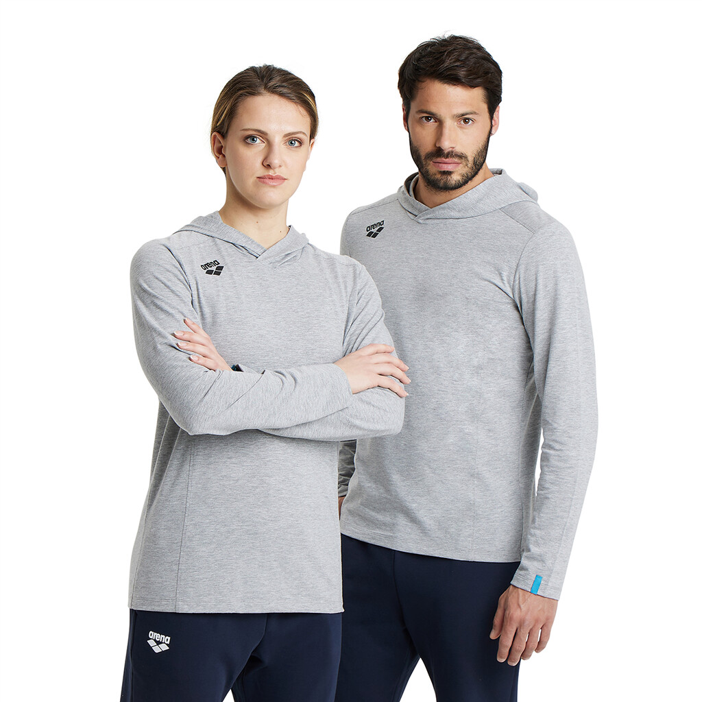Arena - Team Hooded Long Sleeve T-Shirt Panel - medium grey heather