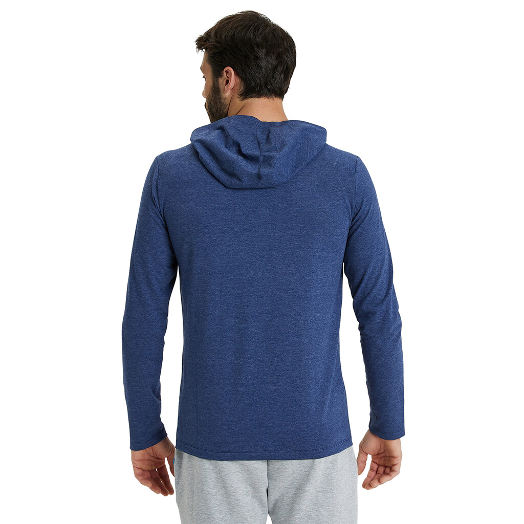 Arena - Team Hooded Long Sleeve T-Shirt Panel - navy heather