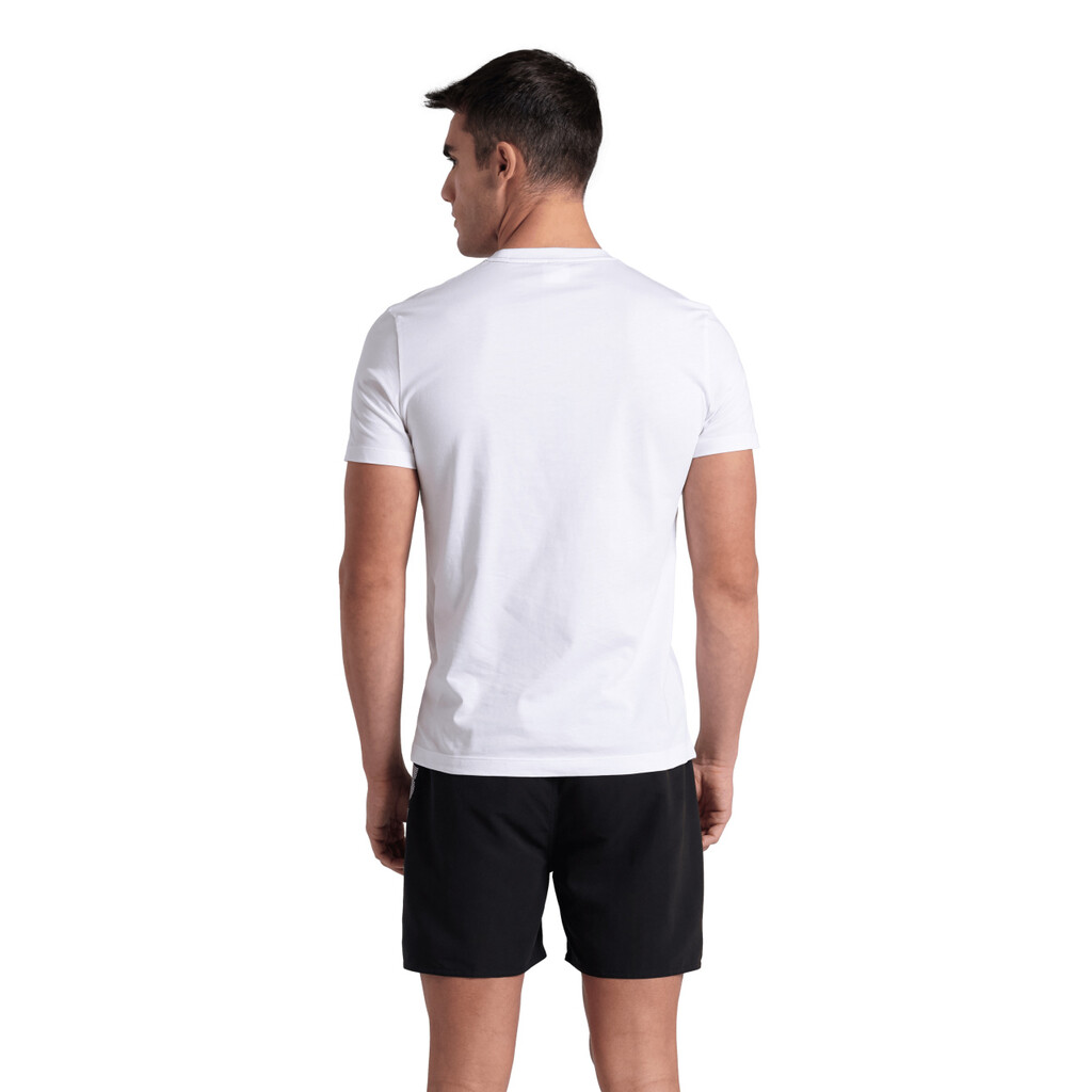 Arena - M T-Shirt Solid Cotton - white/water monogram