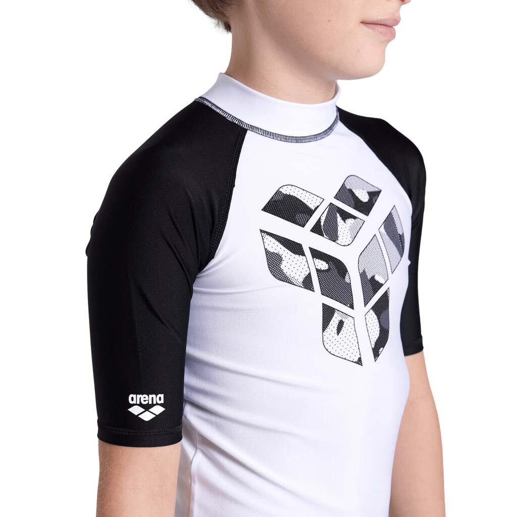 Arena - Unisex Jr Arena Rash Vest S/S Graphic - white/black