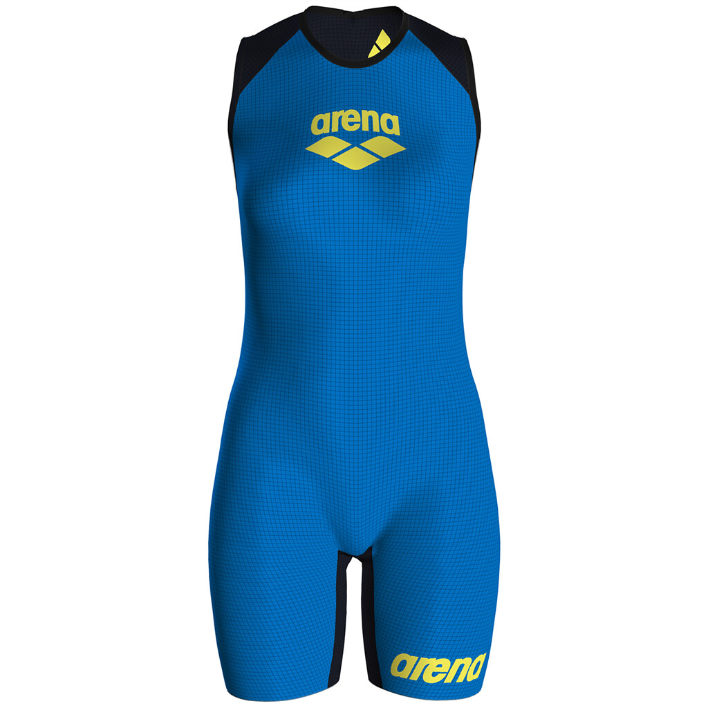 Arena - W Pwskin Carbon Speedsuit Rear Zip - fast blue/grey