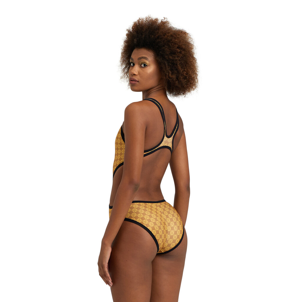 Arena - W Arena 50th Gold Swimsuit Tech One Back - gold multi/black