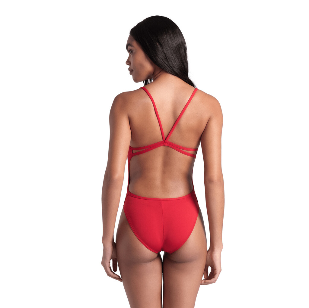 Arena - W Swimsuit Lace Back Solid - red/white