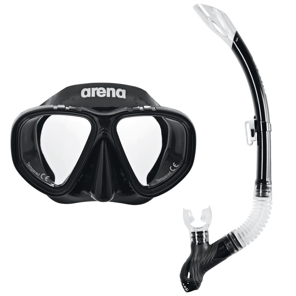 Arena - Premium Snorkeling Set - black/clear/black