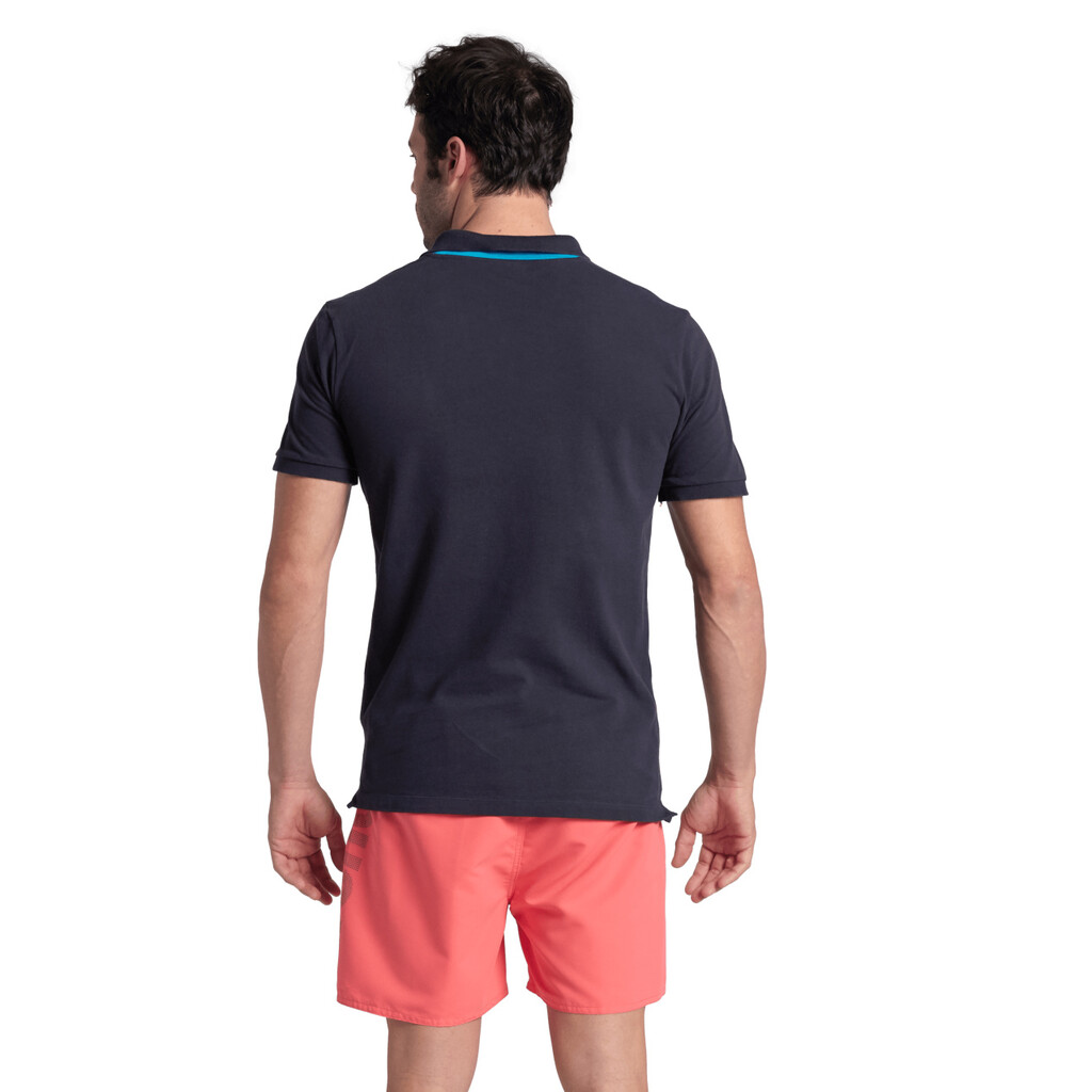 Arena - M Poloshirt Solid Cotton Piquet - navy/turquoise