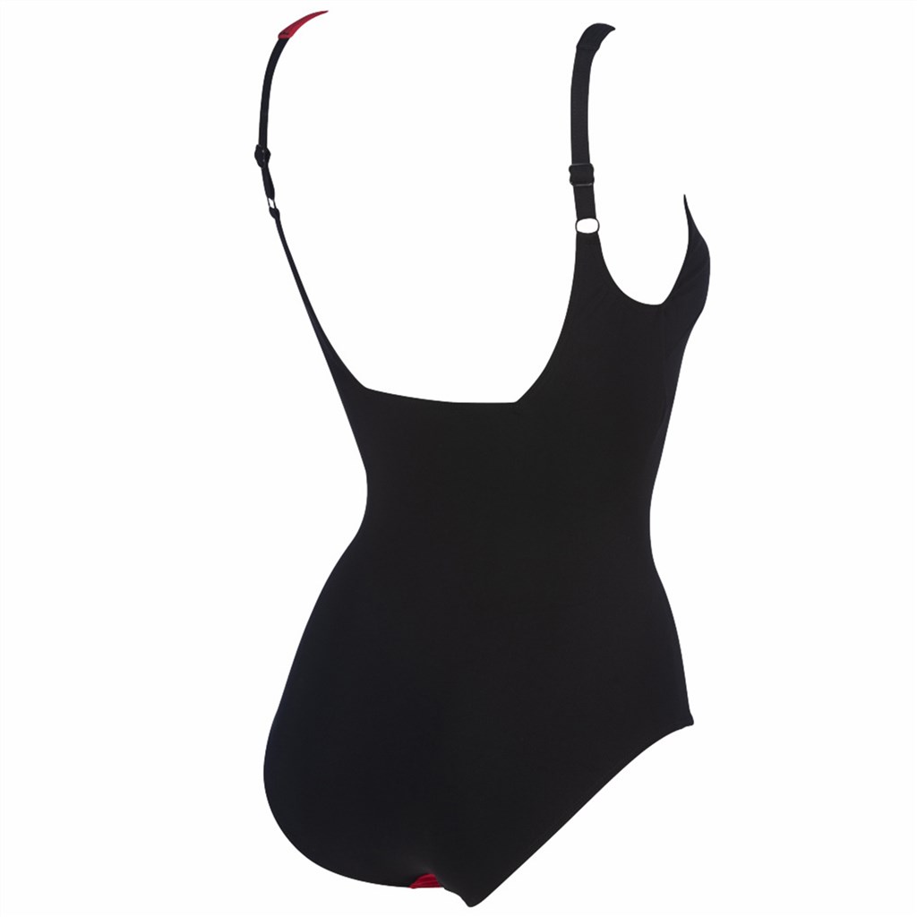 Arena - W Aki Squared Back One Piece C-Cup - black/red