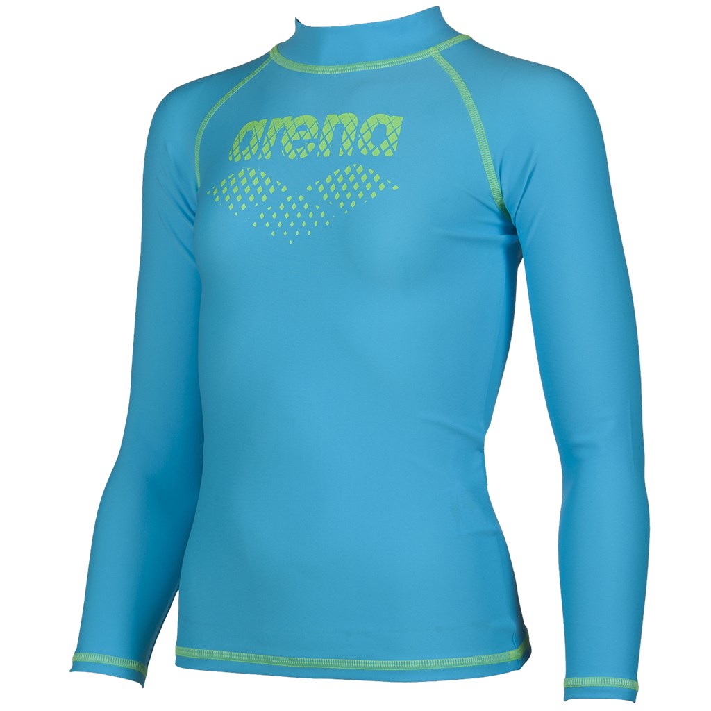 Arena - G Uv Long Sleeves Shirt - sea blue/shiny green