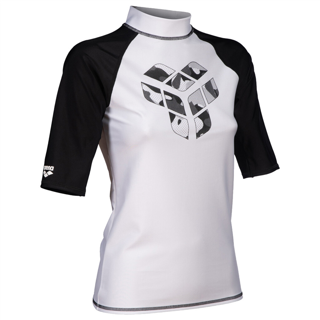 Arena - W Arena Rash Vest S/S Graphic - white/black